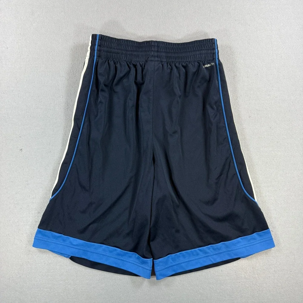 Adidas Shorts Men Small Navy Climalite Striped Soccer Basketball Running Gym Y2K